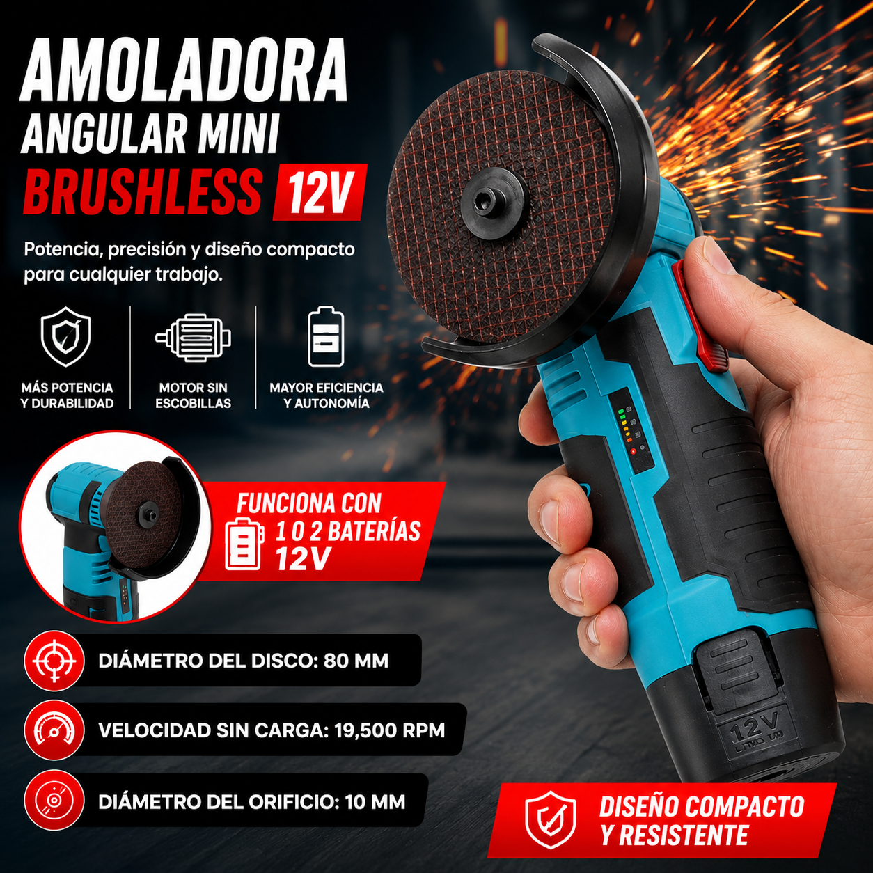 Amoladora Compacta Inalámbrica