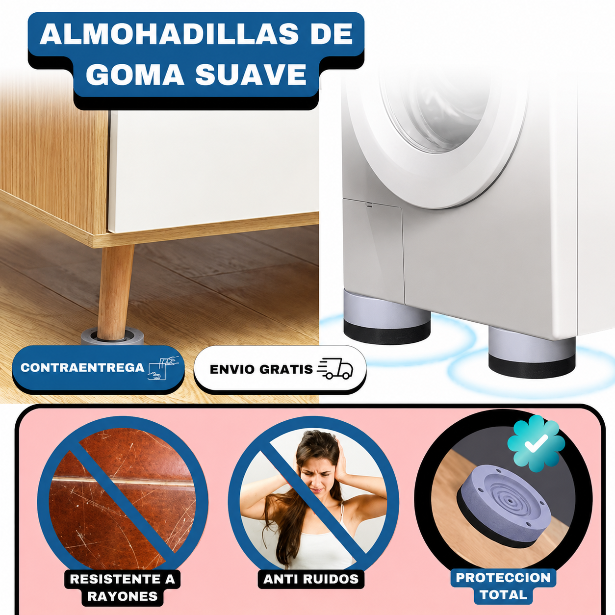 Almohadillas Antivibración para Lavadora