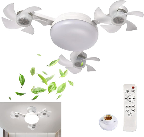 Lampara con Ventilador 4 Aspas