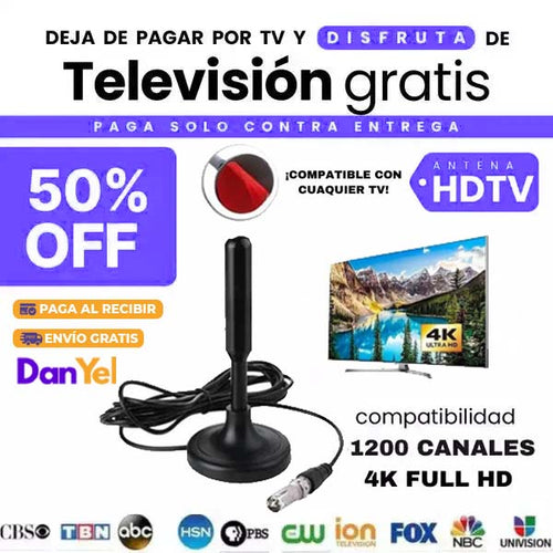 Antena UltraHD Señal Clara Hogar