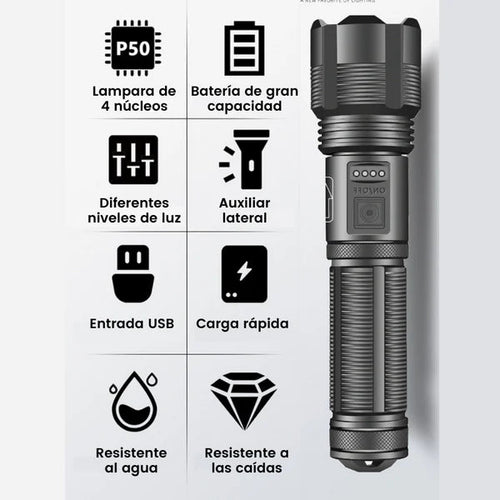 FlareX Pro | Linterna Potente 8500Metros