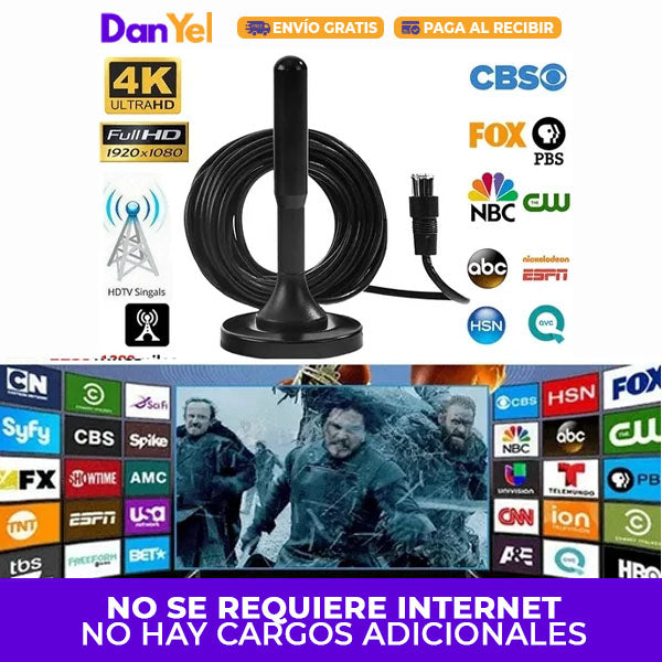 Antena UltraHD Señal Clara Hogar