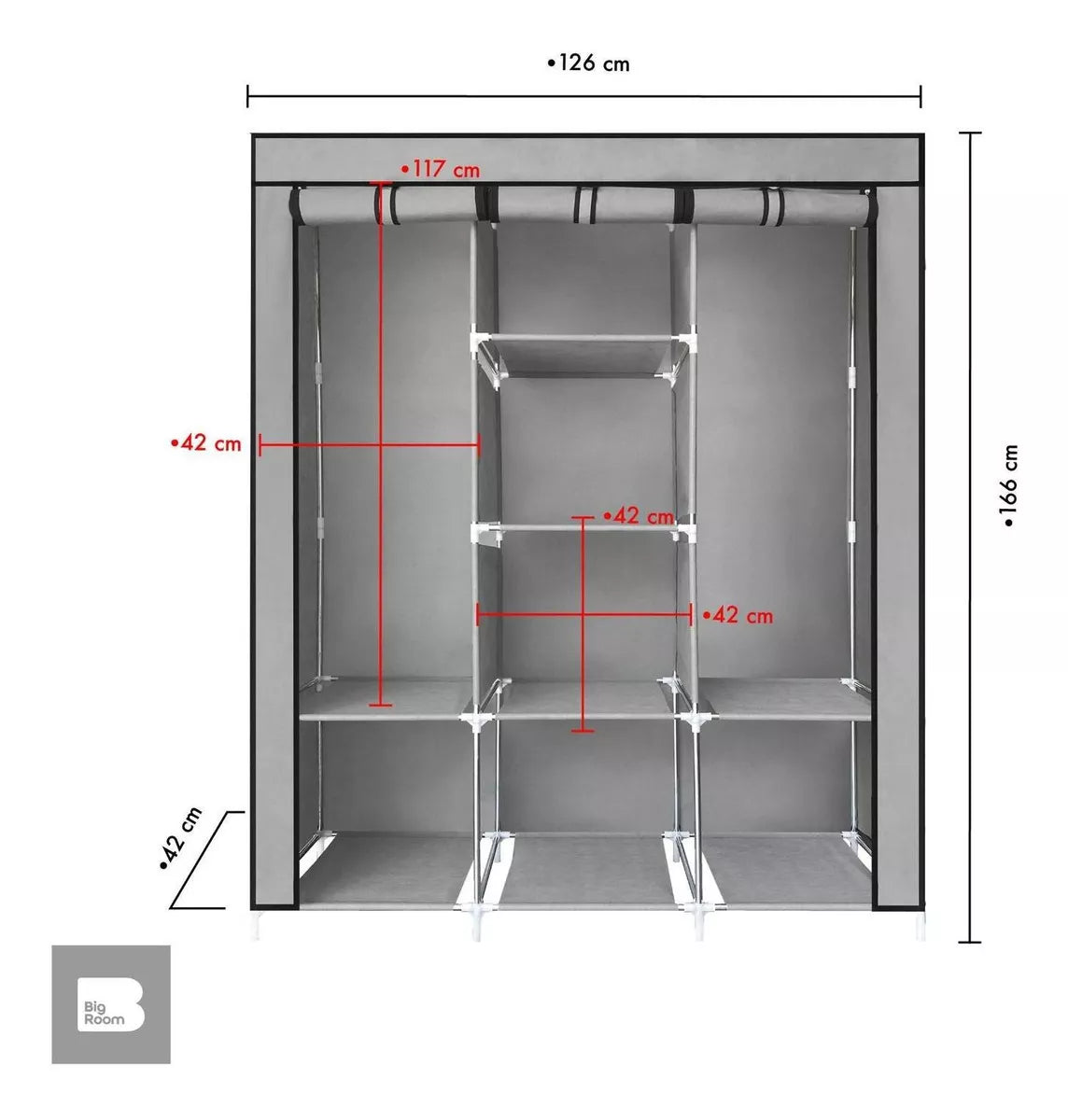Closet Portátil de 3 Compartimientos