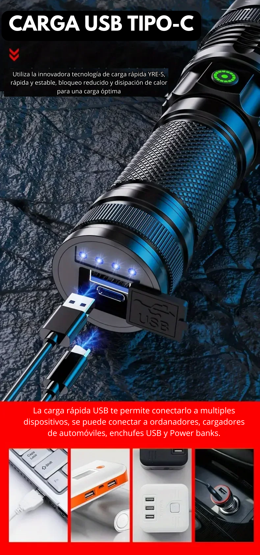FlareX Pro | Linterna Potente 8500Metros
