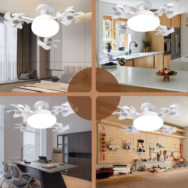 Lampara con Ventilador 4 Aspas