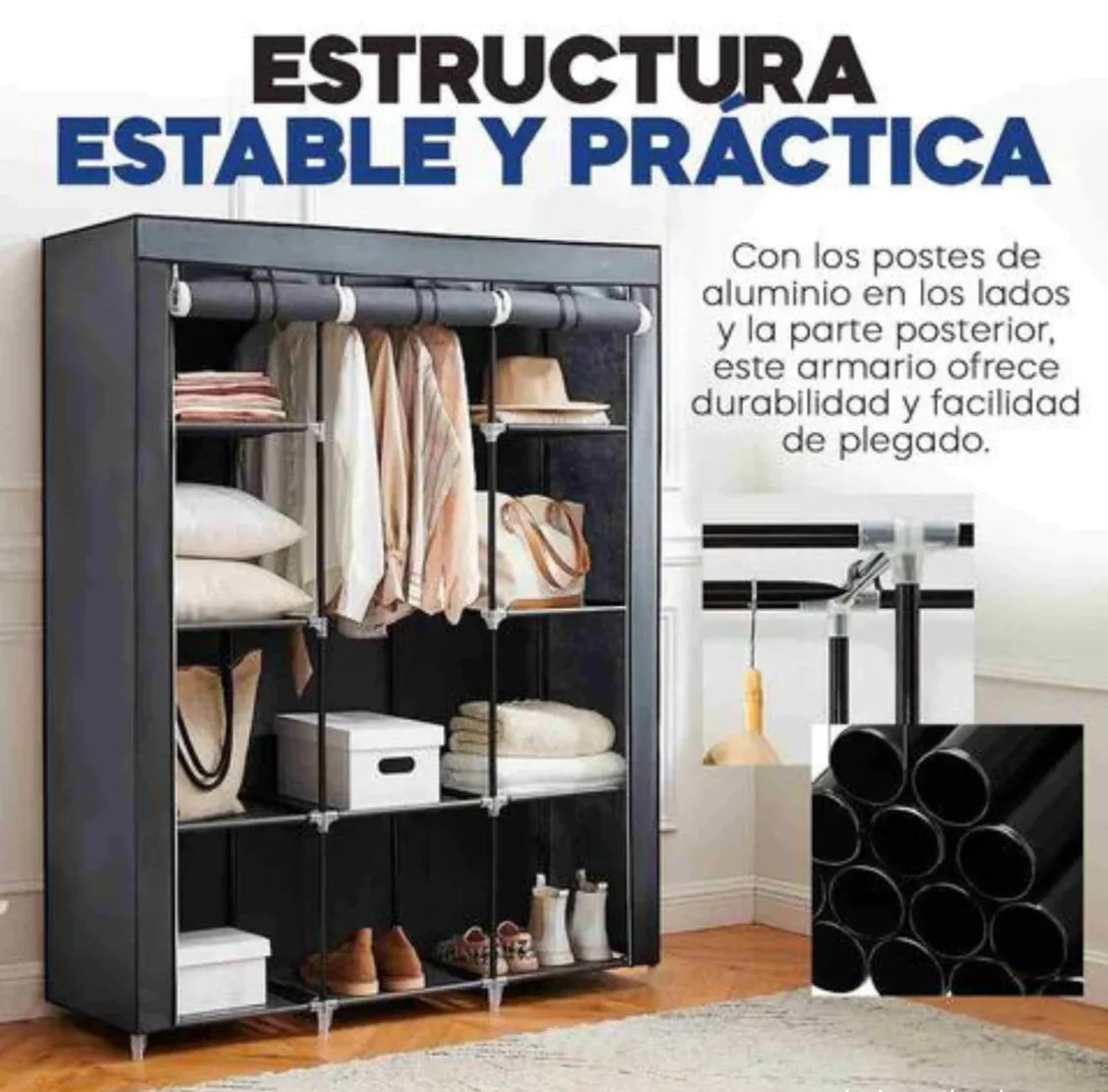 Closet Portátil de 3 Compartimientos